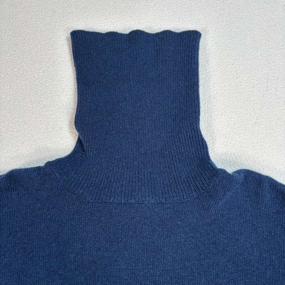Maison Kitsune Intarsia Turtleneck Sweater Men's S Navy Blue Wool‎ Fox Head Knit - Picture 8 of 14